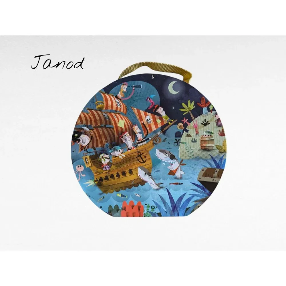 Janod Puzzle Giant Floor Puzzle ~ Pirate Ship w/ Sunken Treasure 39 pieces - Picture 1 of 16